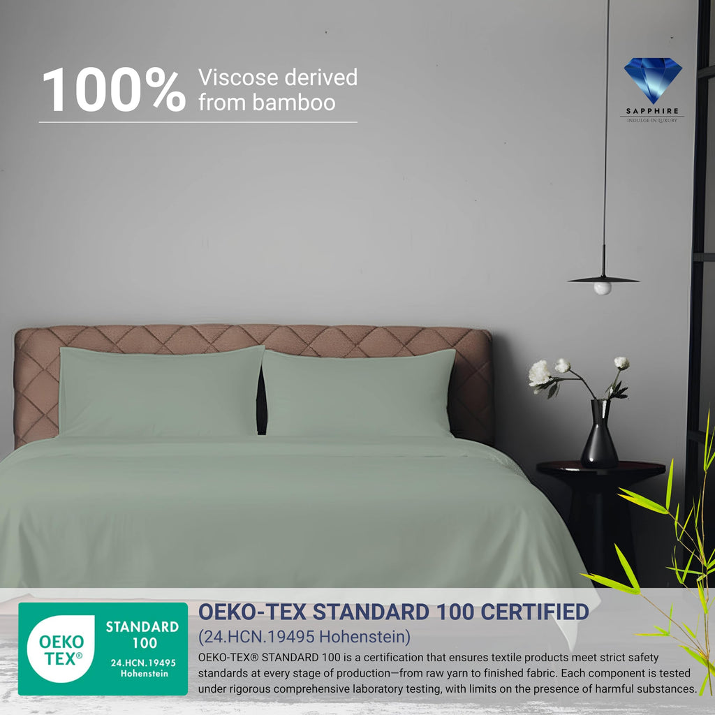 100% Viscose Derived from Bamboo Bed Sheet Set; Silky Soft Cooling Sheets, Luxury Hotel Quality Bedding, Breathable