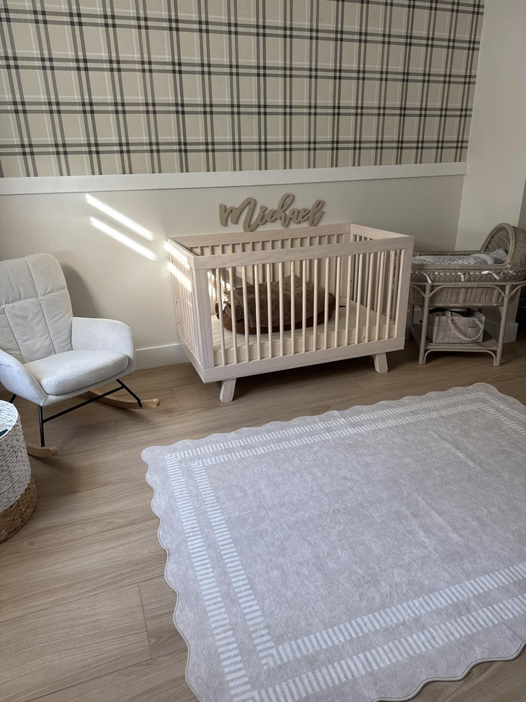 Area Rugs Living Room Washable Modern Rug, Neutral Beige Soft Non Slip Rugs Ultra-Thin Indoor Carpet Dining Room