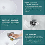 Bowl Sink For Bathrooms 17" x 11" Oval White Vessel Sink Modern Boat Shape Artistic Basin Bathroom Vessel Sinks Above