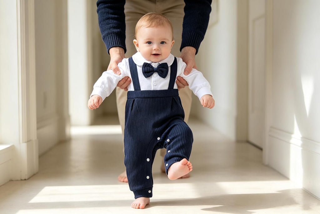 Newborn Baby Boy Clothes Infant Gentleman Outfit Bow Tie Romper