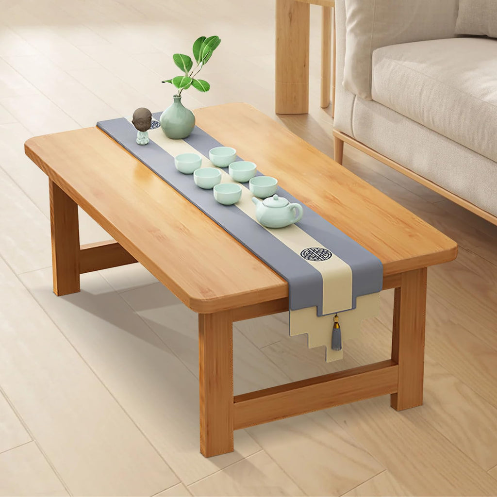 Japanese Floor Sitting Table, Folding Wood Tea Table Chabudai Japanese Coffee Table Low Table Home Tatami Office (B