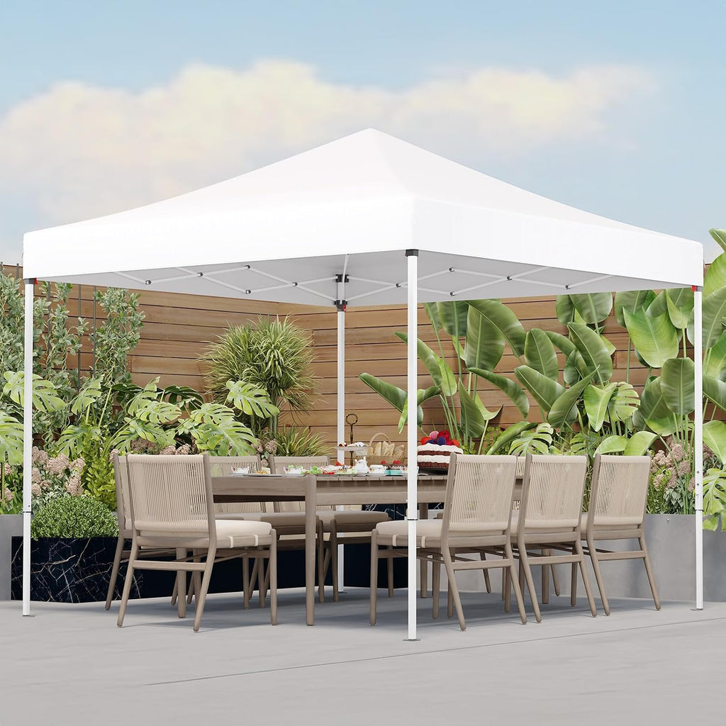 Shades 10x10 Pop Up Canopy, Heavy Duty Beach Tent with Carrying Bag for Easy Moving, Sun Shelter for Parties, Events
