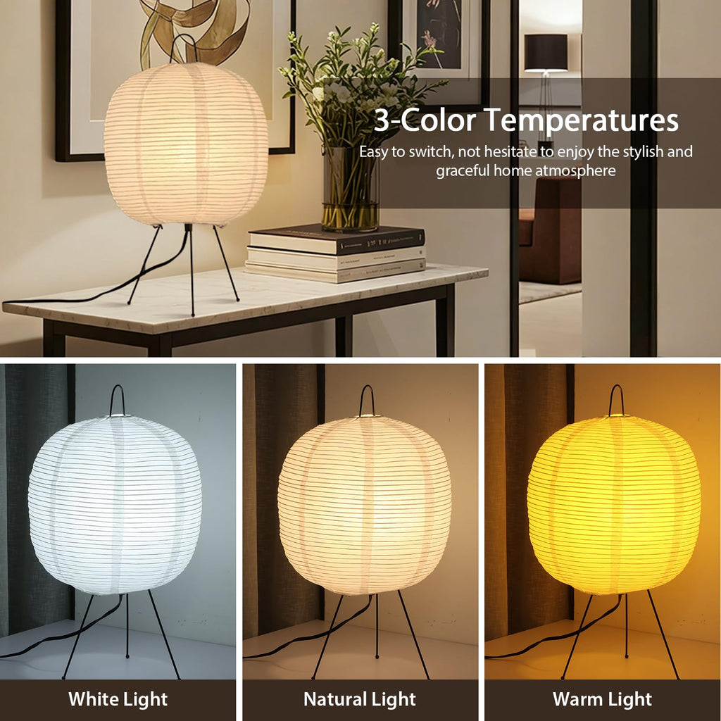 Rice Paper Lamp, Japanese Lantern Lamp for Wabi-Sabi Decor