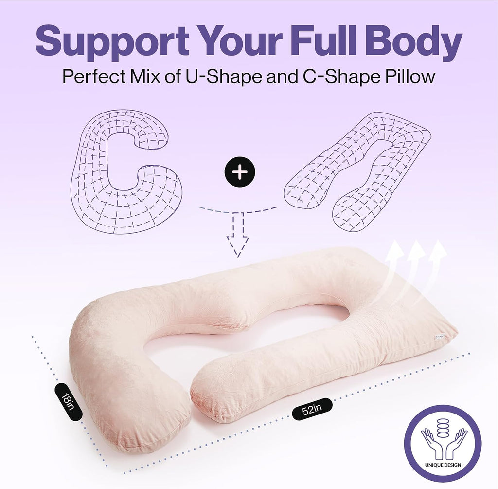 Memory Foam Pregnancy Pillow for Sleeping - U-Shaped Full Body Pregnancy Pillow - Body Pillow for Adults, Maternity
