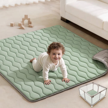 Play Mats for Floor, 50x50 Playpen Mat, Thick Cushioning Padding Foam Playmat for Baby and Toddlers Infants, Non-Slip