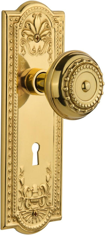 Meadows Plate with Keyhole Meadows Knob, Single Dummy, Unlacquered Brass