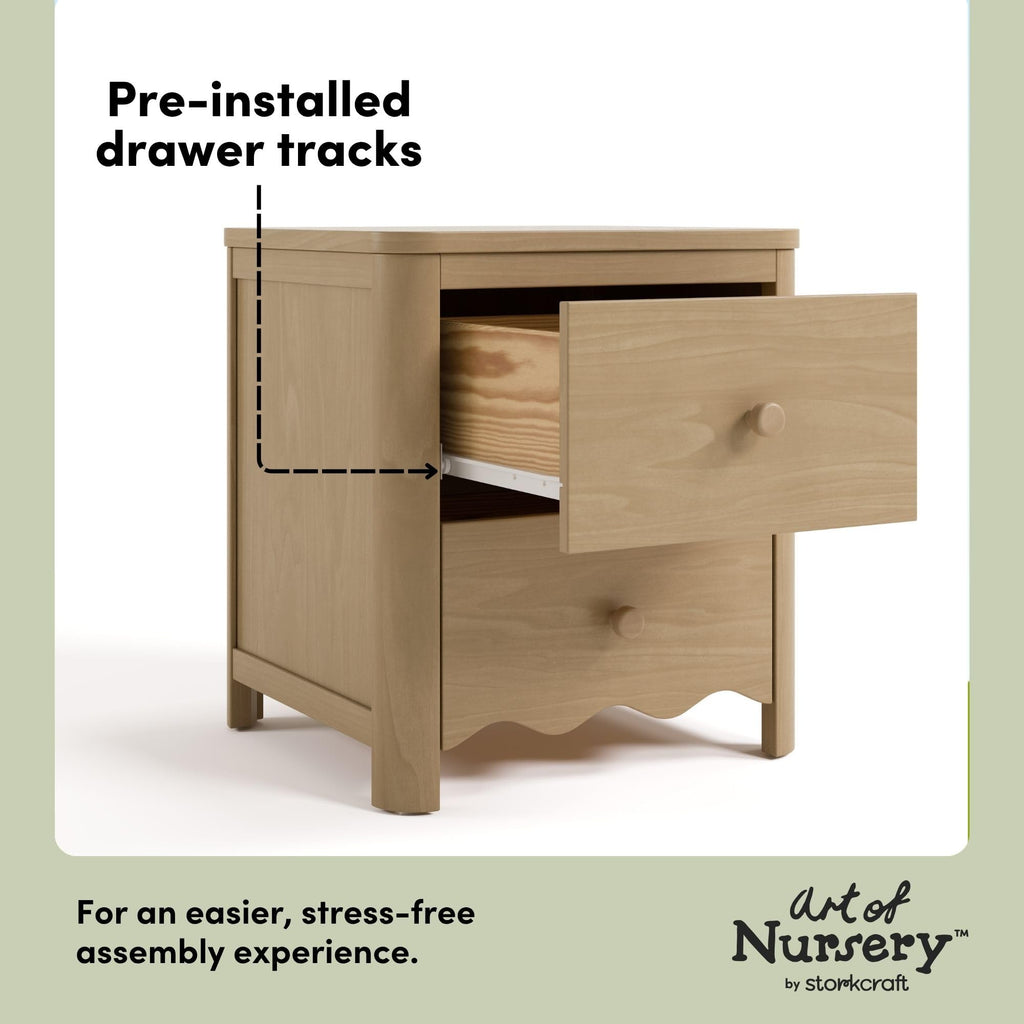 Casablanca 2 Drawer Nightstand, Driftwood