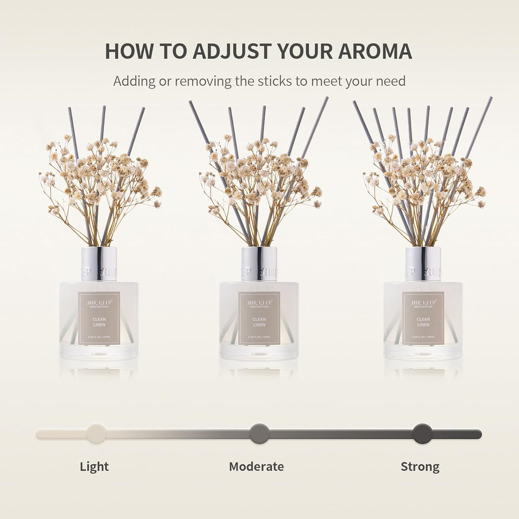 Reed Diffuser Set,3.38 fl oz (100 ml) - Cashmere Vanilla Oil Diffusers with 8 Reed Sticks, Home Fragrance Reed - Set of 8