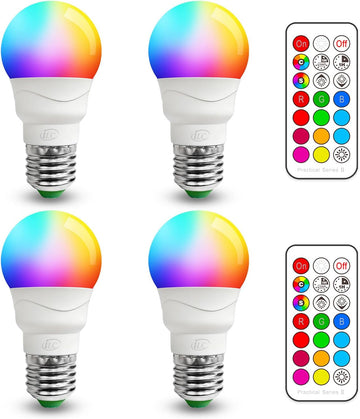 RGB LED Light Bulb, Color Changing Light Bulb, 40W Equivalent, 450LM, 2700K Warm White 5W E26 Screw Base RGBW, A15