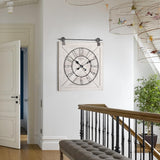 Oakrain Rustic Large Wall Clock, Classic Vintage Hanging Clock