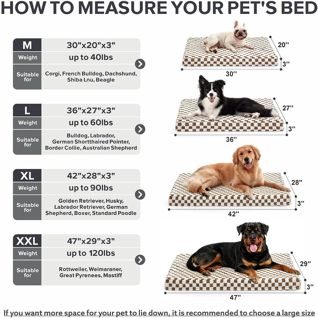 Dog Bed for Large Dogs, XLarge Orthopedic Dog Bed with Removable Washable Cover, Cute Modern Plush & Memory Egg Crate
