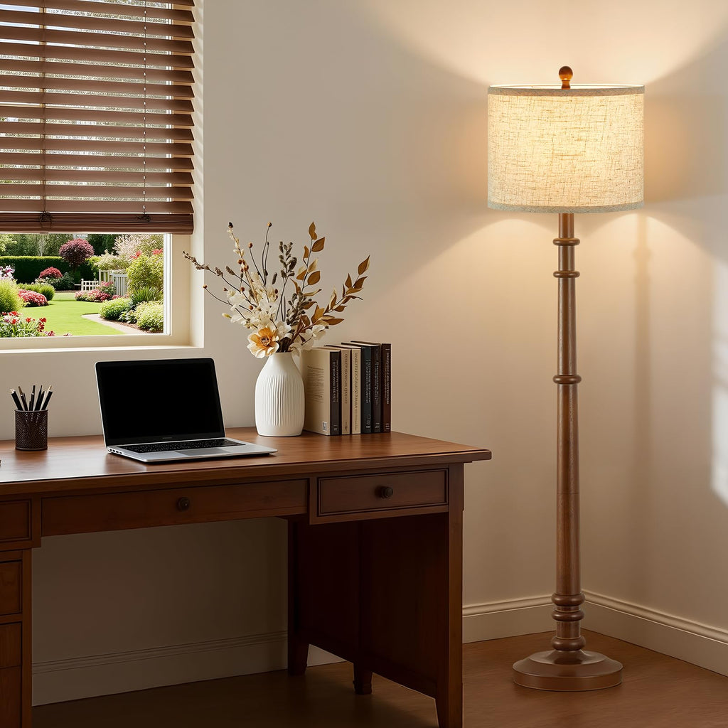 Floor Lamps - 60" Farmhouse Floor Lamp with Adjustable Color Temperatures - Vintage Standing Lamp Reading Light with