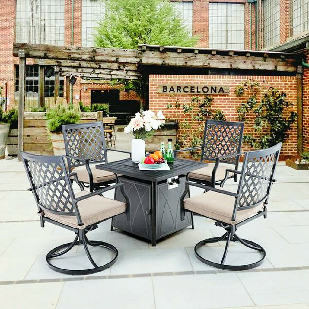 Gas Fire Pit Table 50, 000 BTU Square Outdoor Propane Fire Pit Table Fireplace Garden Camping Outdoor Heating with