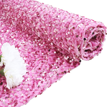 Pink Sequin Fabric 5 Yards Sequin Velvet Fabric by The Yard Shimmer Sequence Fabrics for Sewing Clothes Reversible