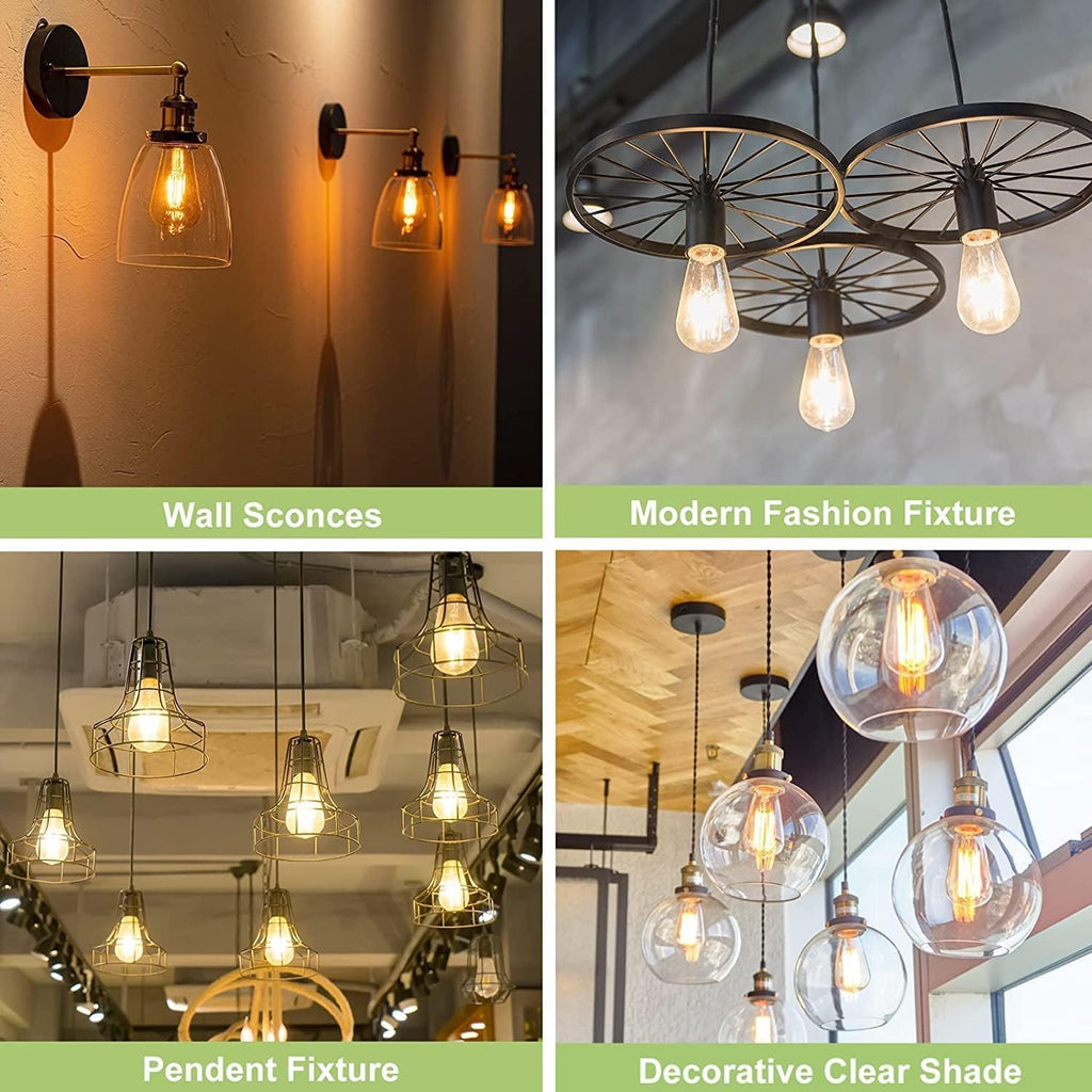 Edison Bulbs, E26 LED Bulb 60 Watt Dimmable Vintage Light Bulbs, LED Filament Amber Light Bulb with 90 CRI, ST19