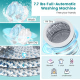 7.7 Lbs Portable Washing Machine, 0.78 Cu.ft Full Automatic Laundry Machine with 10 Preset Programs, 3 Water Levels
