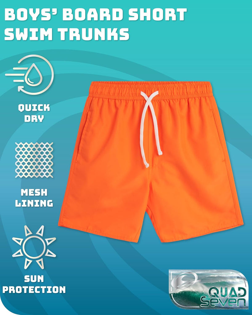 Boys Swim Trunks - 2 Pack Basic Quick Dry Boys Board Shorts Bathing Suit Kids Swimwear with Pockets (Sizes: )