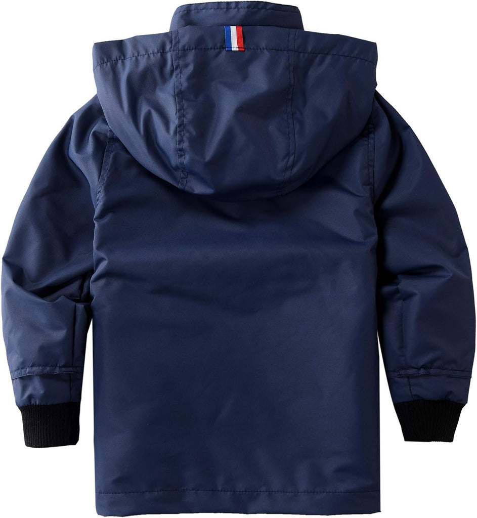 Boys Girls Waterproof Hooded Jackets Cotton Lined Rain Jackets