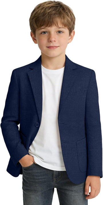 Boys Lightweight Blazer Summer Casual Sport Coat Wedding Suit Jacket
