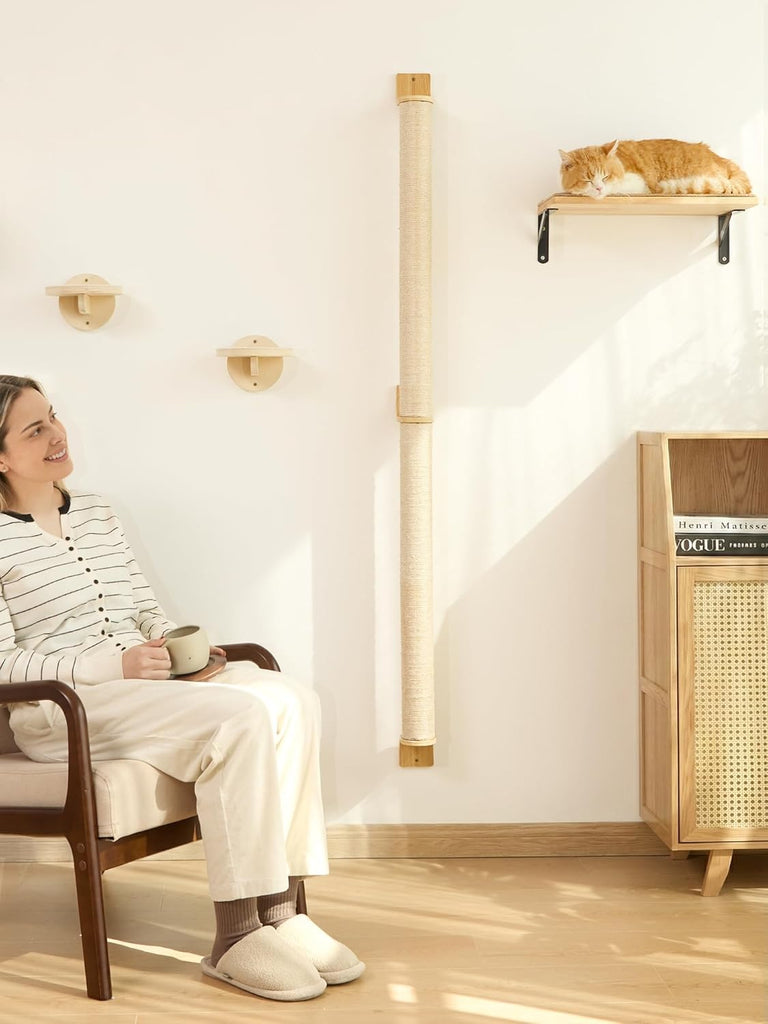Cat Wall Scratcher, 60" Tall Kitten Scratching Post