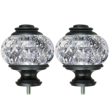 Replacement Finials for Curtain Rods (1 or 7/8 Inch), Black