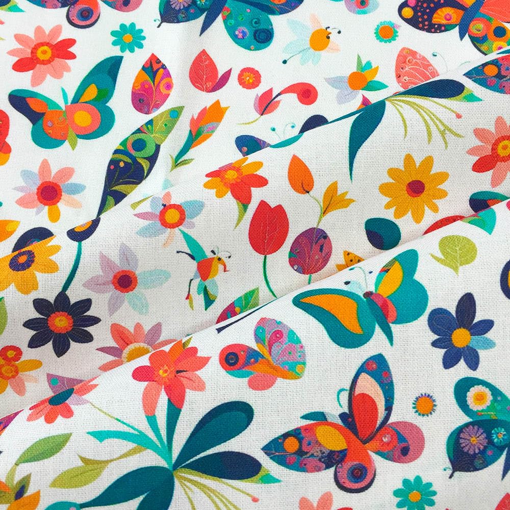 100% Cotton Fabric Butterfly Design by The Yard for Quilting Sewing Crafting