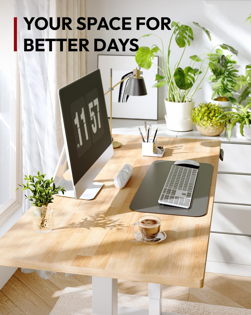 Solid Wood Dual Motor Standing Desk-55"x24"-Original/White