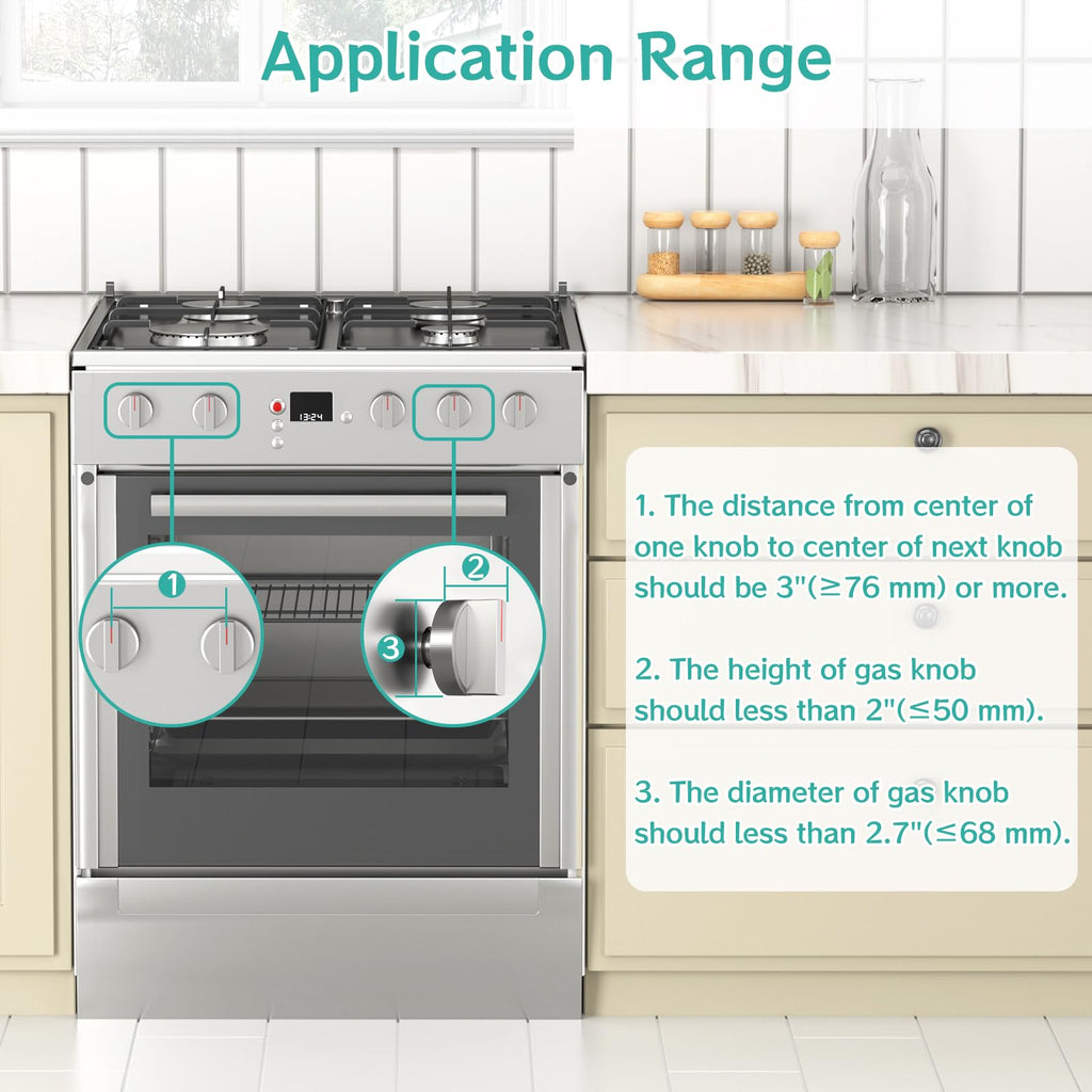 Stove Knob Covers for Child Safety - 5 Pack Upgraded Gas Stove Knob Covers