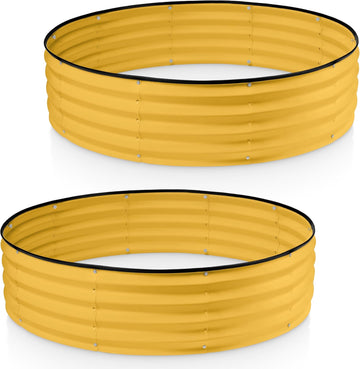Round Galvanized Raised Garden Bed // 4×4×1 ft (2-Pack) Galvanized Raised Garden Beds Outdoor for Gardening