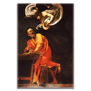 Caravaggio Canvas Wall Art The Inspiration of Saint Matthew Poster Vintage Painting Print Modern Home Decor Suitable