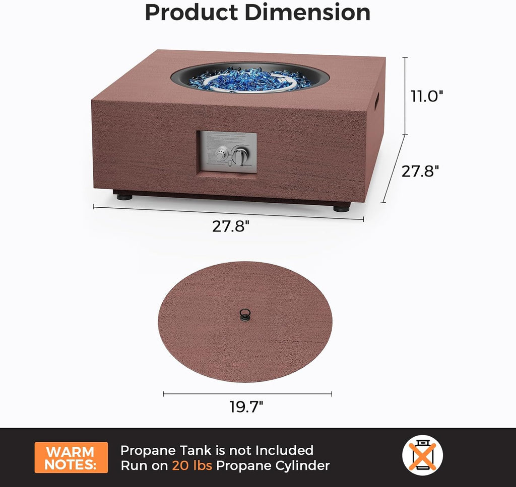 28 Inch Fire Pit Table Propane Fire Pit 40,000btu Gas Fire Pits