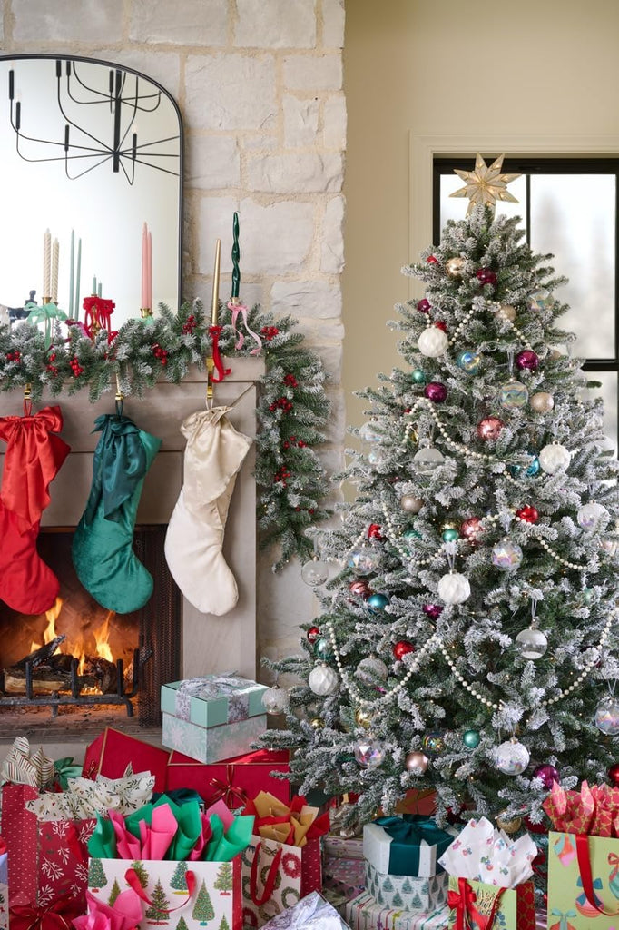 7 ft Pre-Lit Blue Spruce Christmas Tree, Warm White Lights