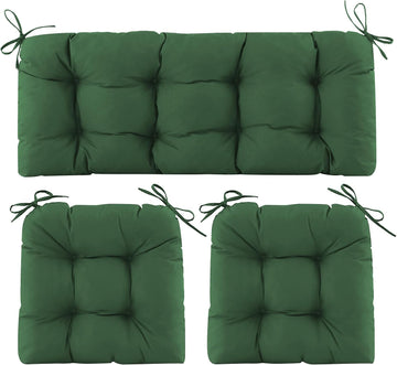 Wicker Chair Cushions of 3 Pieces, Waterproof Cushions Furniture, Tufted Wicker Outdoor Furniture Cushions, 1 Patio