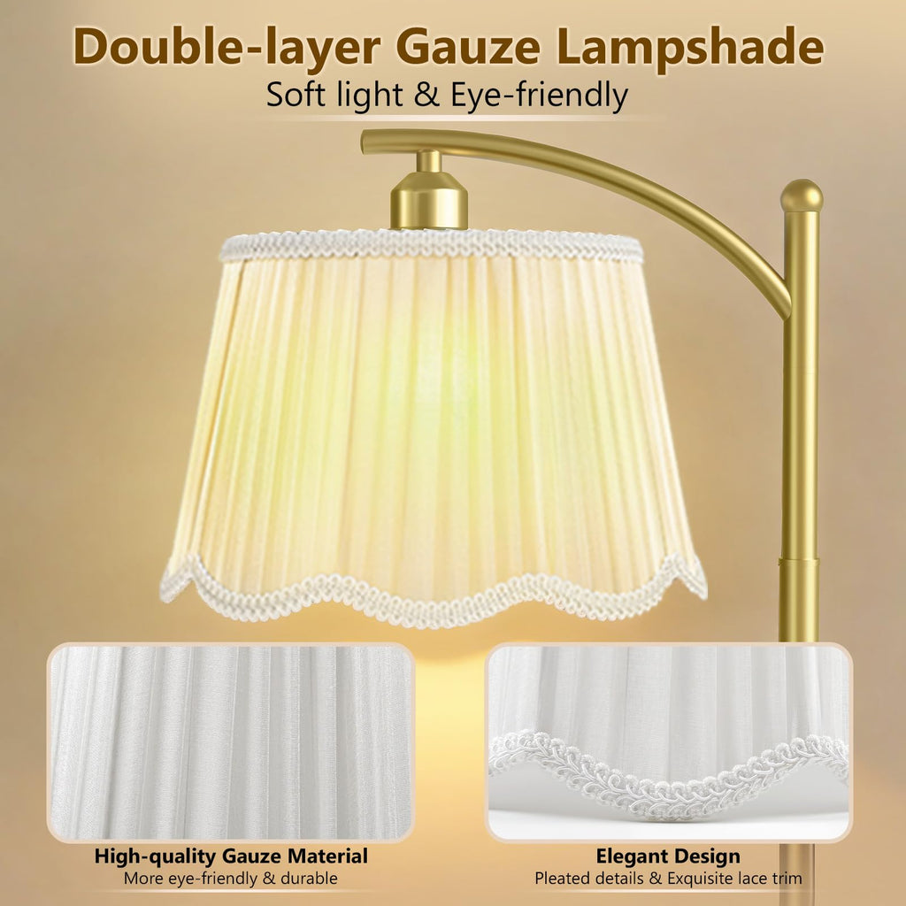 Thickened Gauze Shade Dimmable Arc Floor Lamps