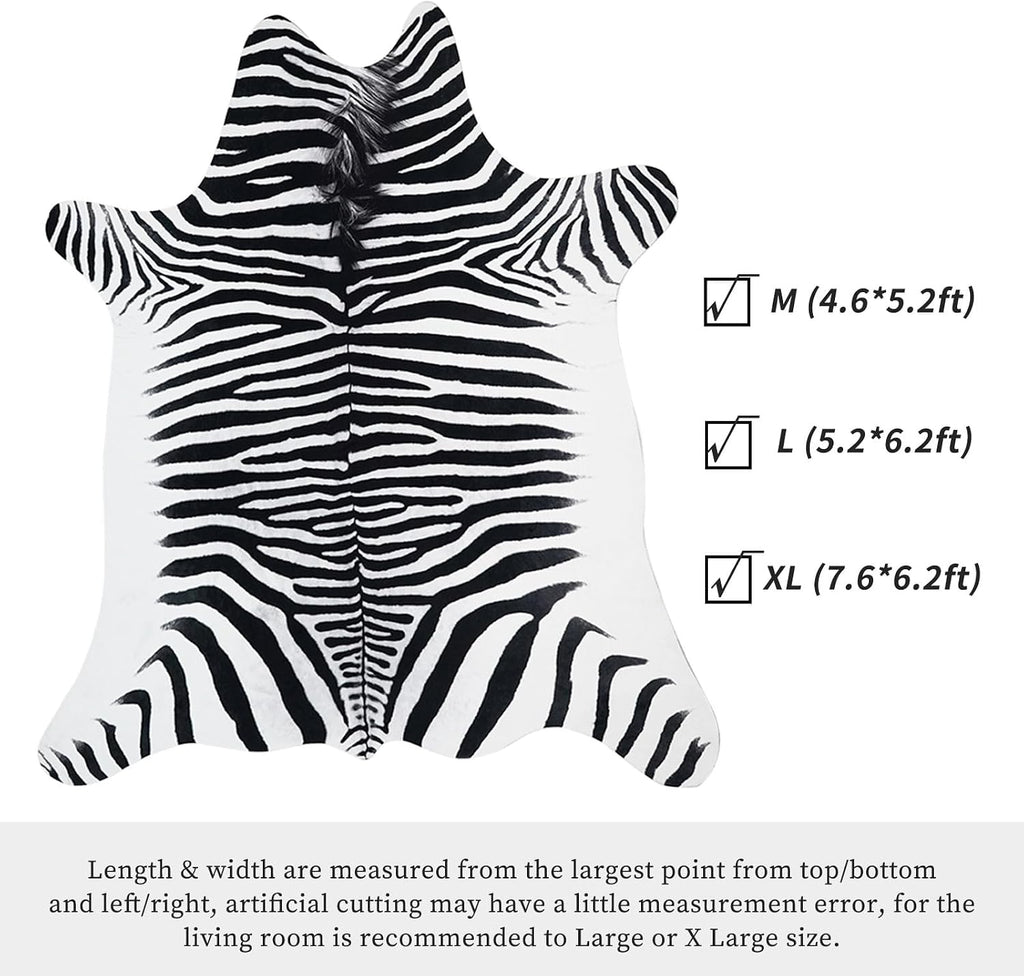 Zebra Rug 7.6x6.2 ft Area Rugs Black White Stripes Funky Area Rugs Living Room Dining Room Animal Rug Carpet