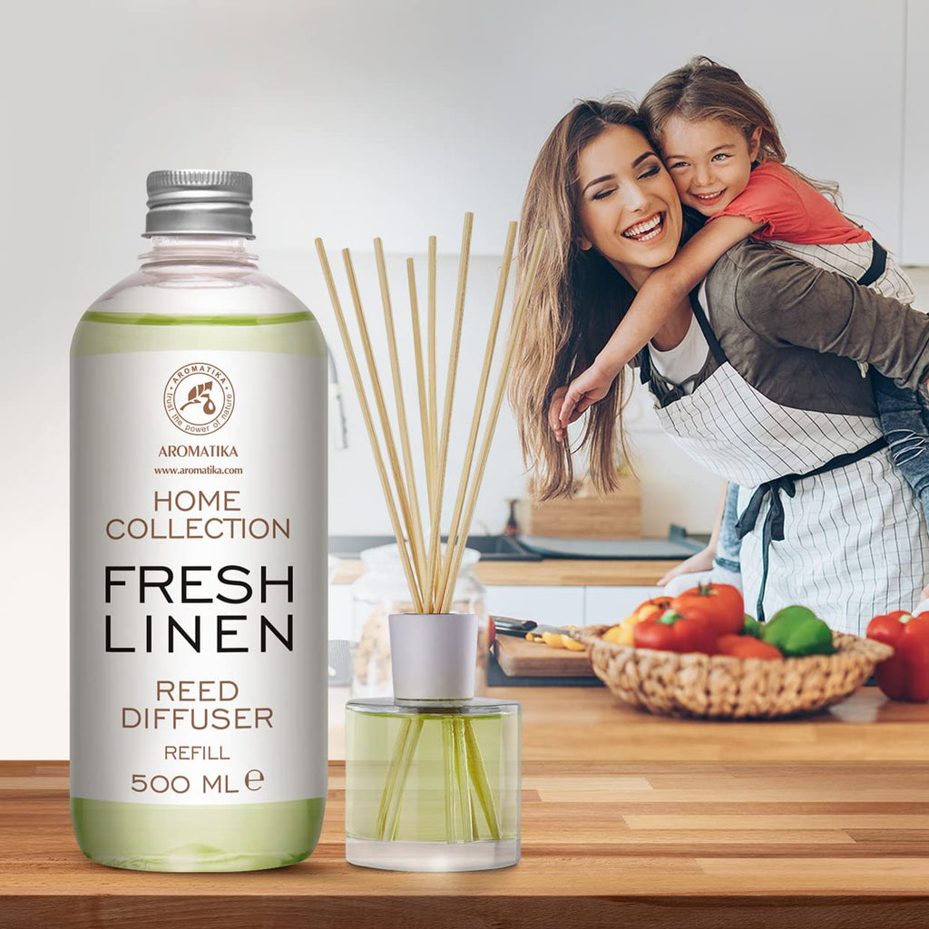 Reed Diffuser Refill Fresh Linen 17.0 Fl Oz (500ml) - Room Diffuser Refill - Home Fragrance - Scented Diffuser