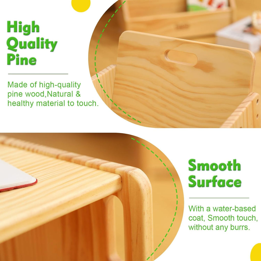Montessori Weaning Table and Chair Set for Toddlers Age 1-3, Height Adjustable Toddler Table and Chair Set, Cube Kids