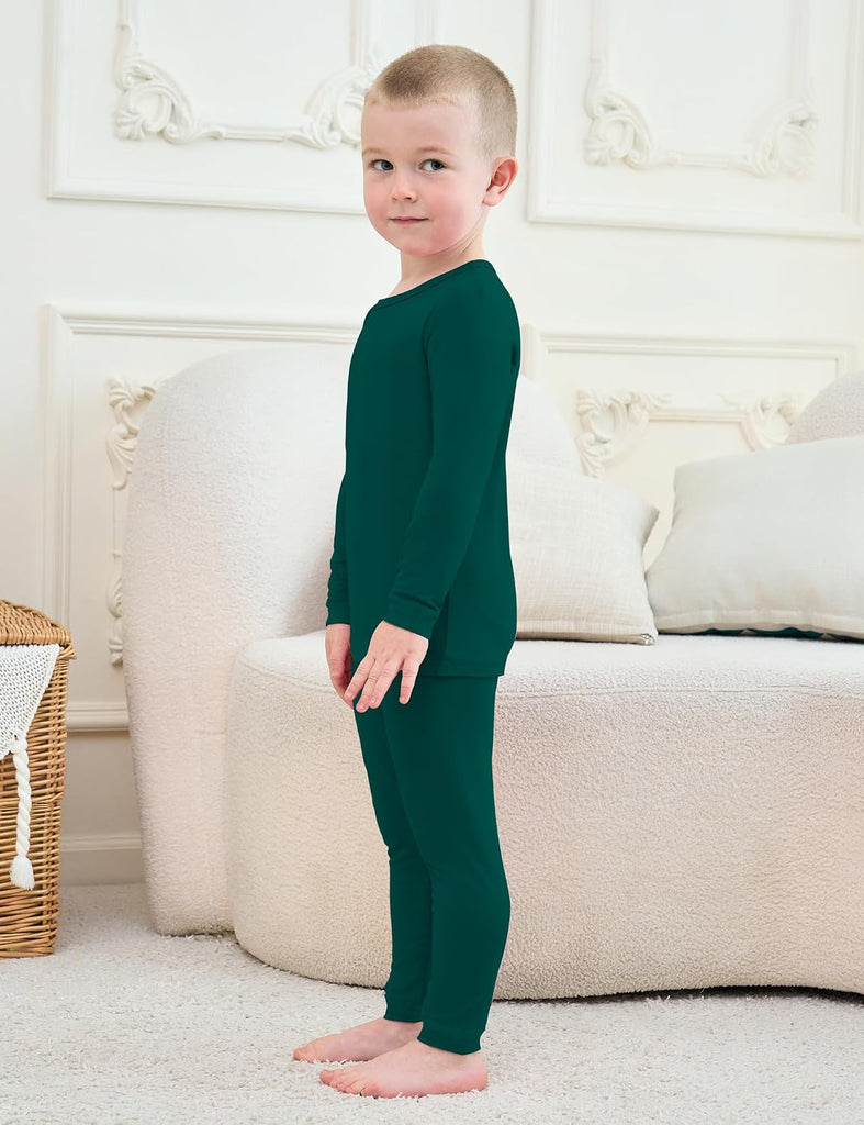 Baby Boys Girls Pajama Sets Toddler Long Sleeve Sleepwear Sets Rayon from Bamboo Pajamas Sets 4pcs PJs 18M