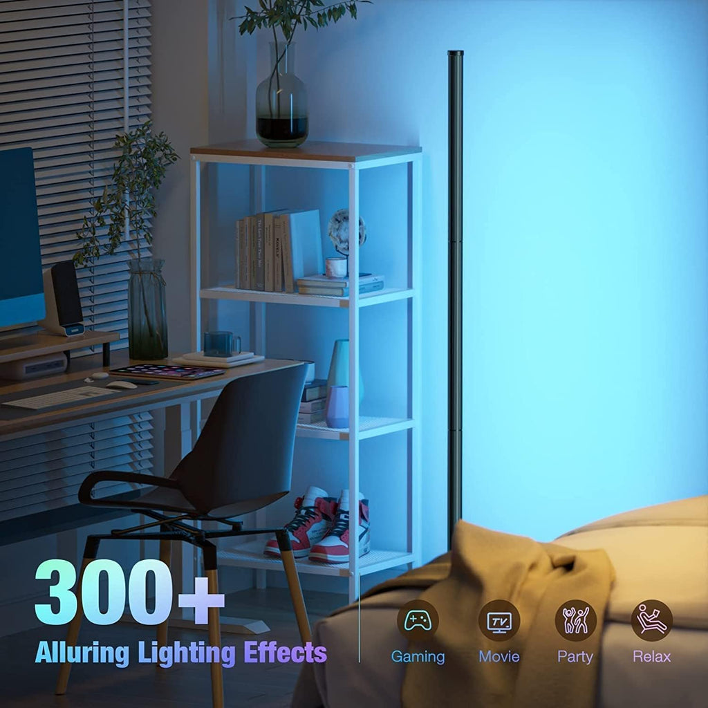 Corner Floor Lamp, LED Corner Lamp with Alexa & Google Home, App and Remote Control,16 Million DIY Colors & 68+