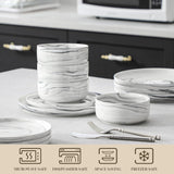 Plates and Bowls Sets, 12 Pieces Porcelain Dinnerware Sets Dishware Sets Chip Resistant Ceramic Dish Set Dining Dinner