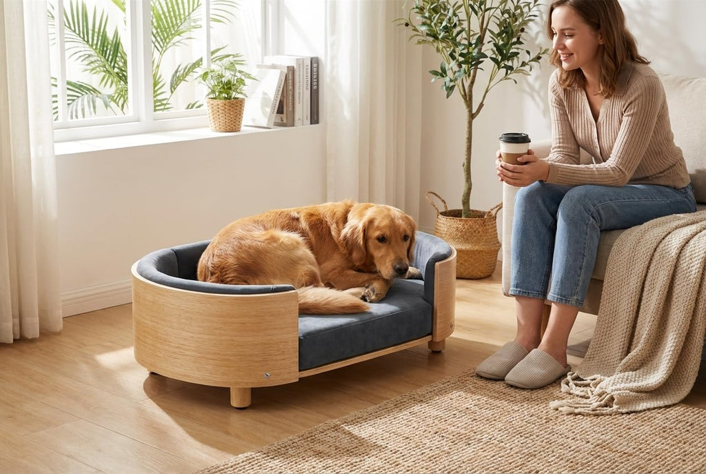 Scandinavian Style Elevated Dog Bed, Medium, Dark Gray