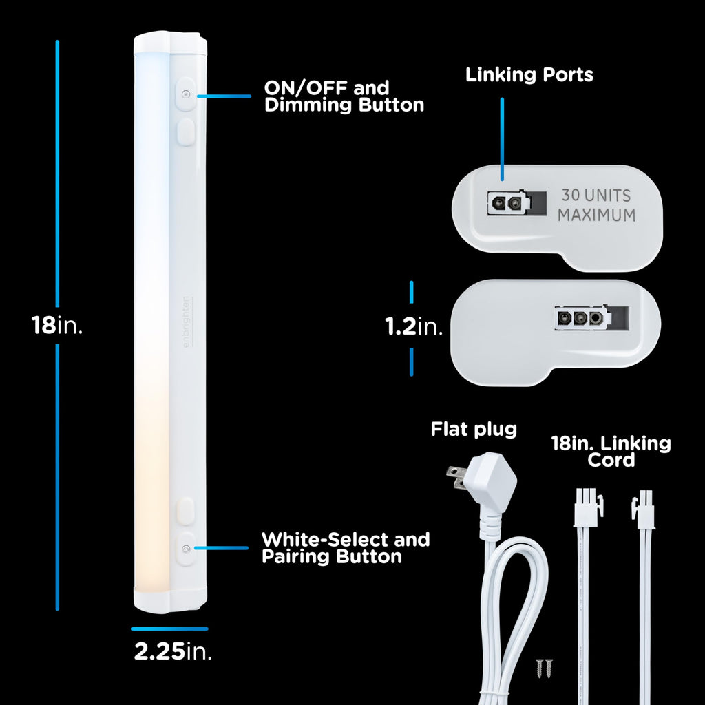 18 Inch Plug in Under Cabinet Light with 5 Color Temperatures