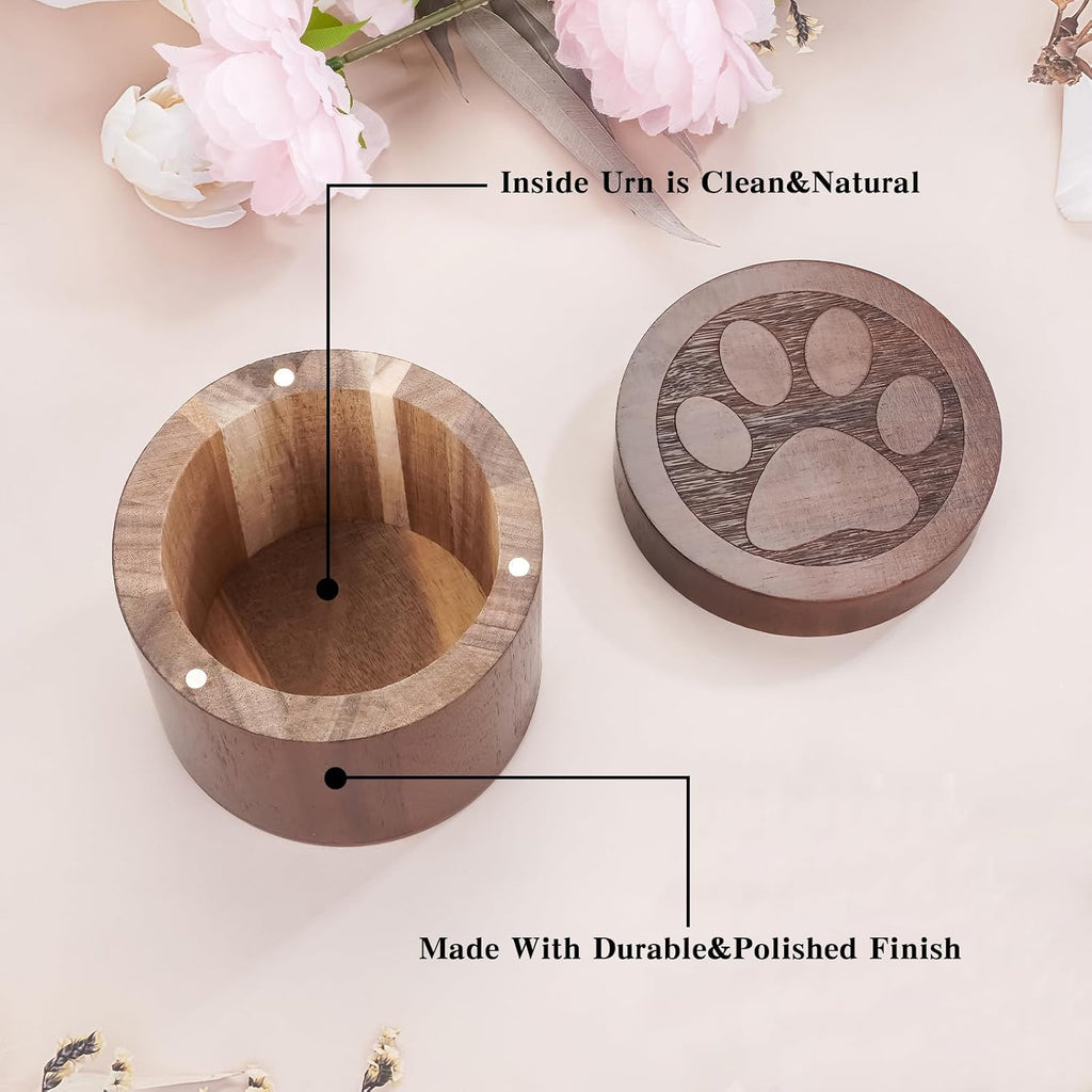 Small Pet Urn Cat Dog 3.94" Wooden Box Cat Urns for Ashes Dog Urn