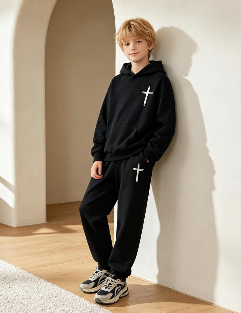 Boys Clothes 2 Piece Long Sleeve Hoodie Sweatshirts and Sweatpants Set Boy Fall Winter Outfits