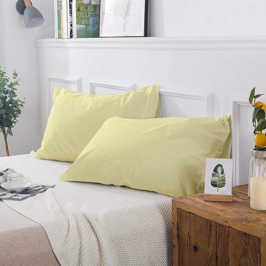 Pillowcase Set of 2 Super King 20x36 Inch Sateen Weave 100% Egyptian Cotton Envelope Closure Pillow Cover