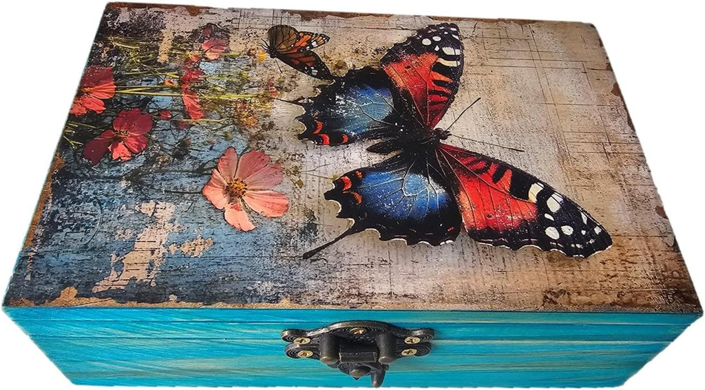 Butterfly Trinket Box. Animal Trinket Box for Gift. Trinket case Holder (6.5 x 4.25 x 2.25 inches)