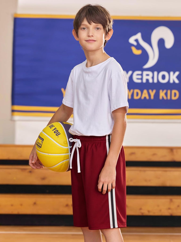 5 Pack Boys Athletic Shorts Mesh Basketball Soccer Quick Dry Shortss