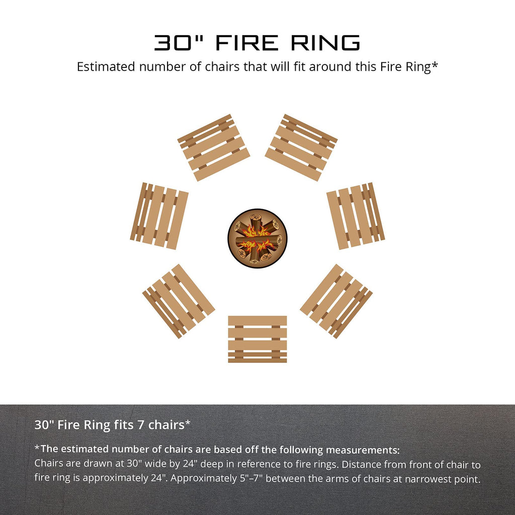 Lab N Duck Unpainted 12 in. Tall 30 in. Diameter Outdoor Fire Ring with Fire Poker - 30 x 30 x 12 in.
