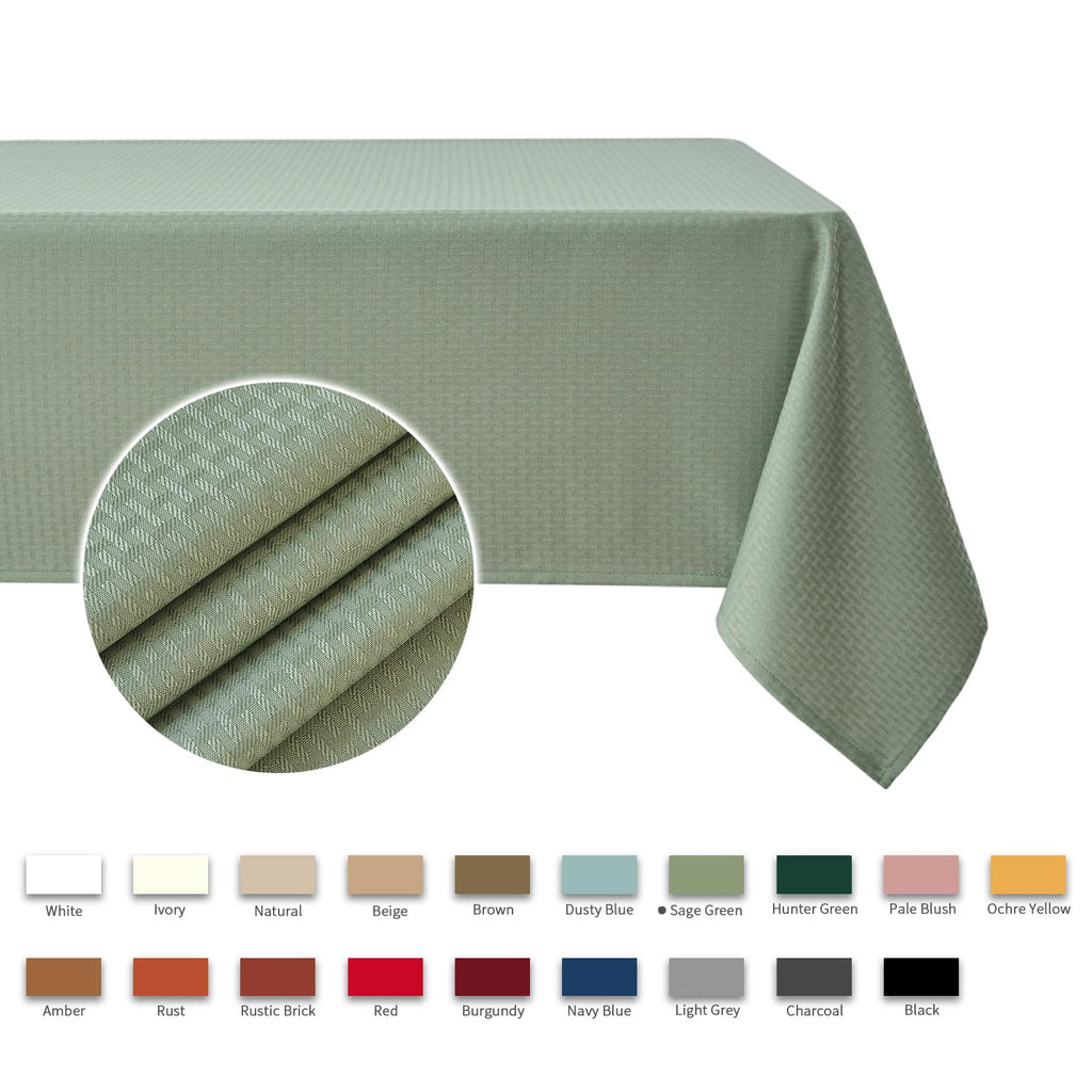 Weaved Texture Tablecloth Water Resistance Antiwrinkle Spillproof Soft Washable Table Cloth, Buffet Banquet Parties