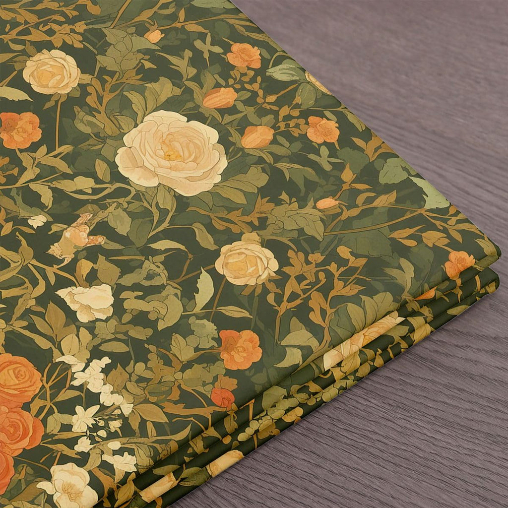 Florals Fabric by The Yard Leaves Flower Nature Upholstery